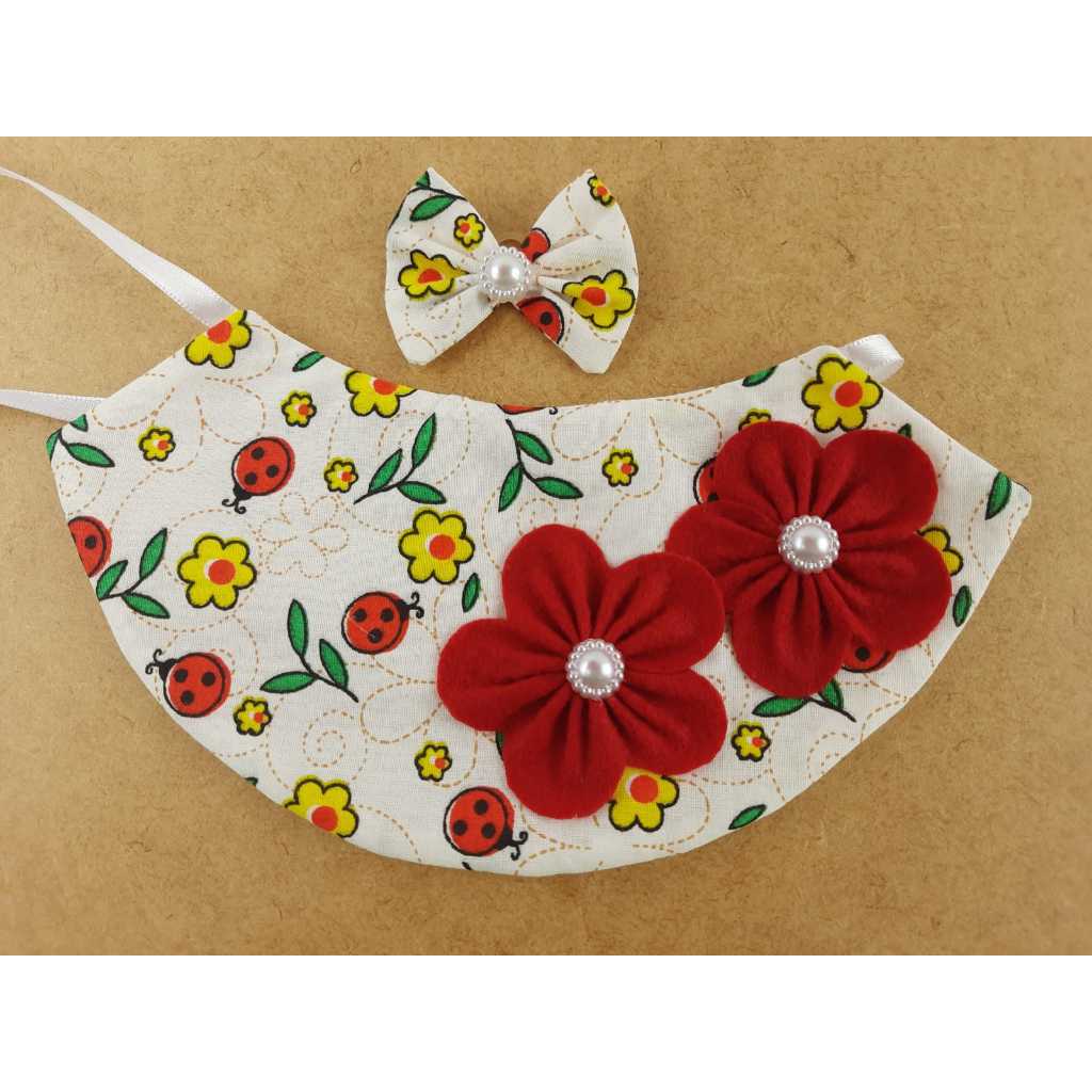 5  Bandanas Pets + 5 lacinhos golinha pet  Colarinho de Pescoço Banho e Tosa e Pet Shop