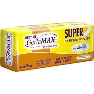 Absorvente Geriátrico Geriamax Super Pós-Operatório / Pós Parto C/ 20 Unidades