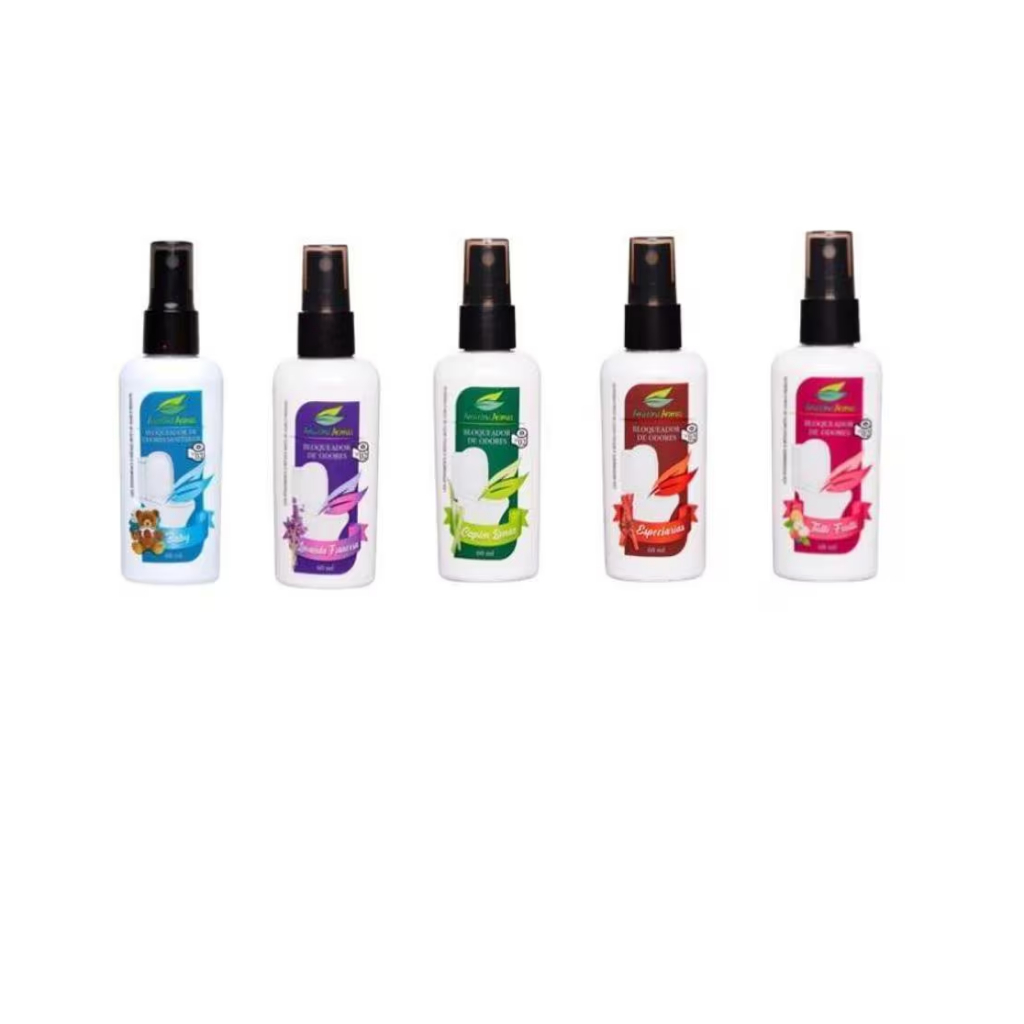 Kit Bloqueador de Odores Sanitários 60ml Neutralizador de Odores Amazônia Aromas em Oferta na Shopee