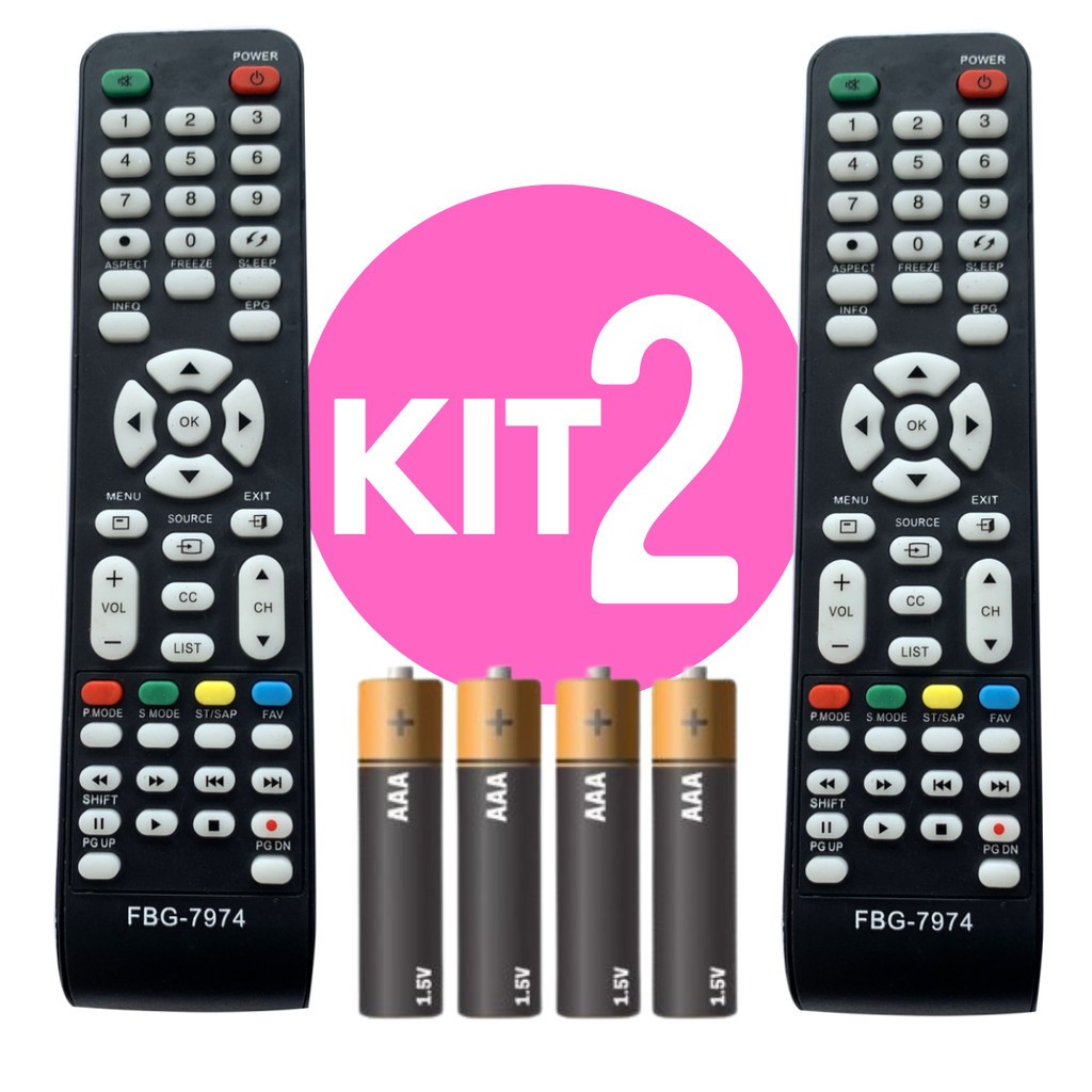 2un Controle Remoto CONTROLE LCD CCE 7974 Pilhas