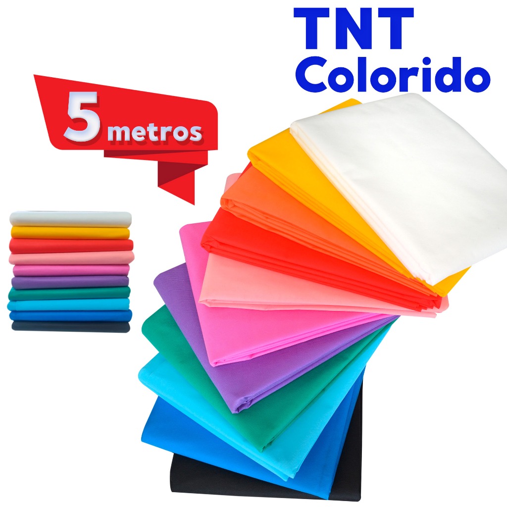 TNT Liso Colorido com 5 metros - 1,40m largura 40gm com Excelente Qualidade DOBRADO