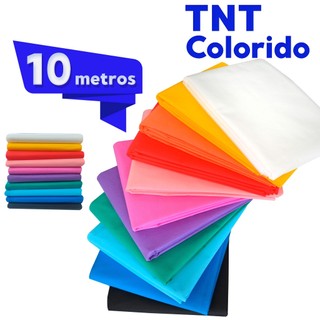 TNT Liso Colorido com 10 metros - 1,40m largura 40gm com Excelente Qualidade DOBRADO em Oferta na Shopee
