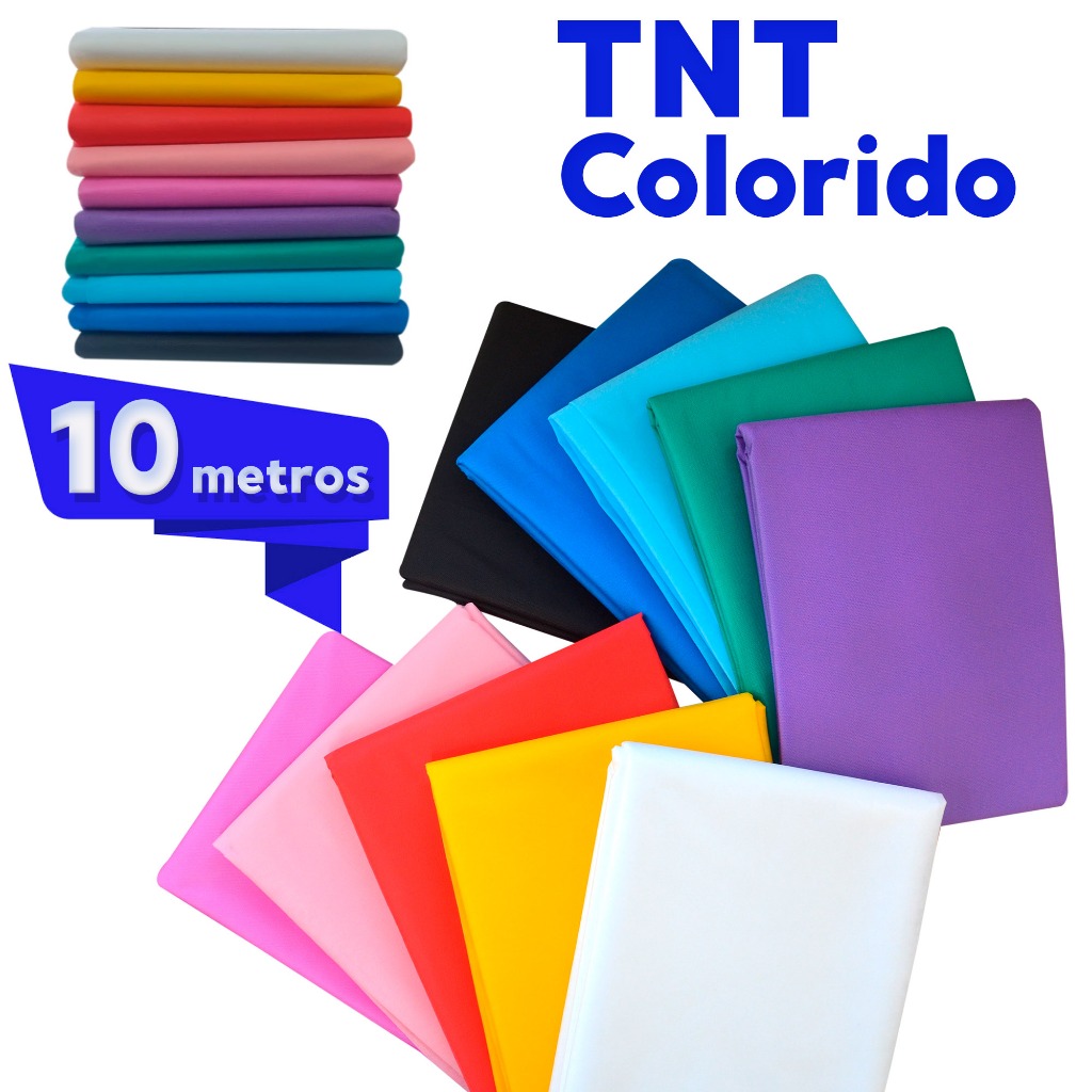 TNT Liso Colorido com 10 metros - 1,40m largura 40gm com Excelente Qualidade DOBRADO em Oferta na Shopee