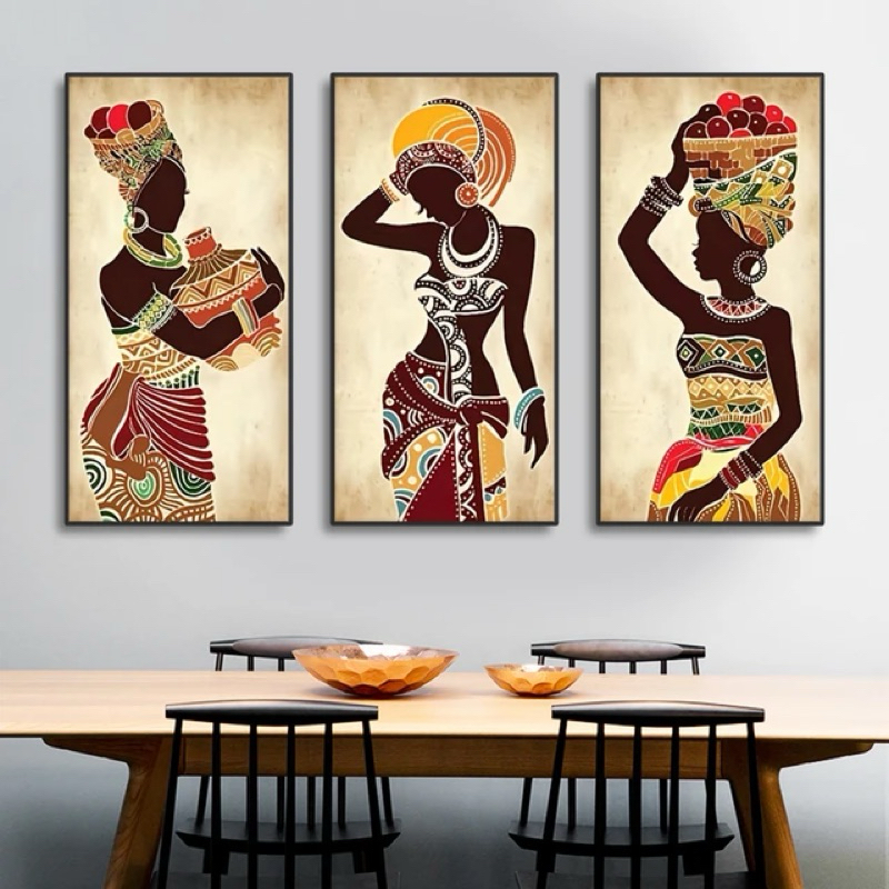 Quadro Decorativos 3 Peças 40x60 Africanas Vasos em Oferta na Shopee