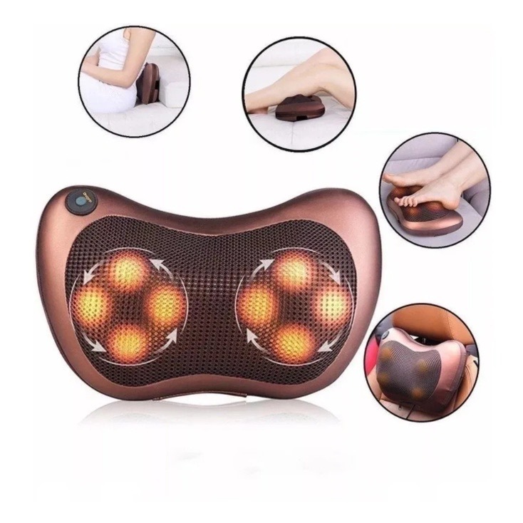 Massageador Almofada Eletrico Neck Massage Pillow Lombar Shiatsu Veicular -8028