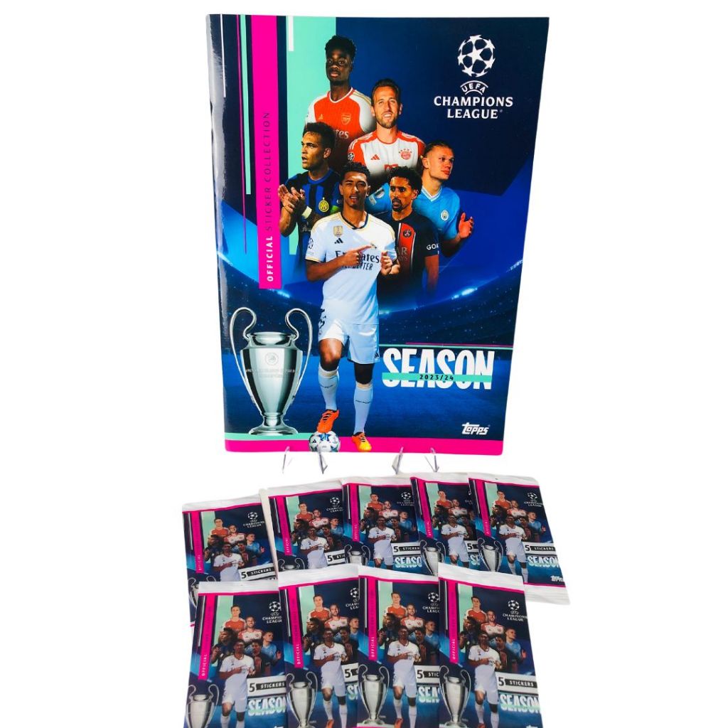 1 Álbum Champions League Capa Cartão  2023/24 + 200 Figurinhas (40 Env)