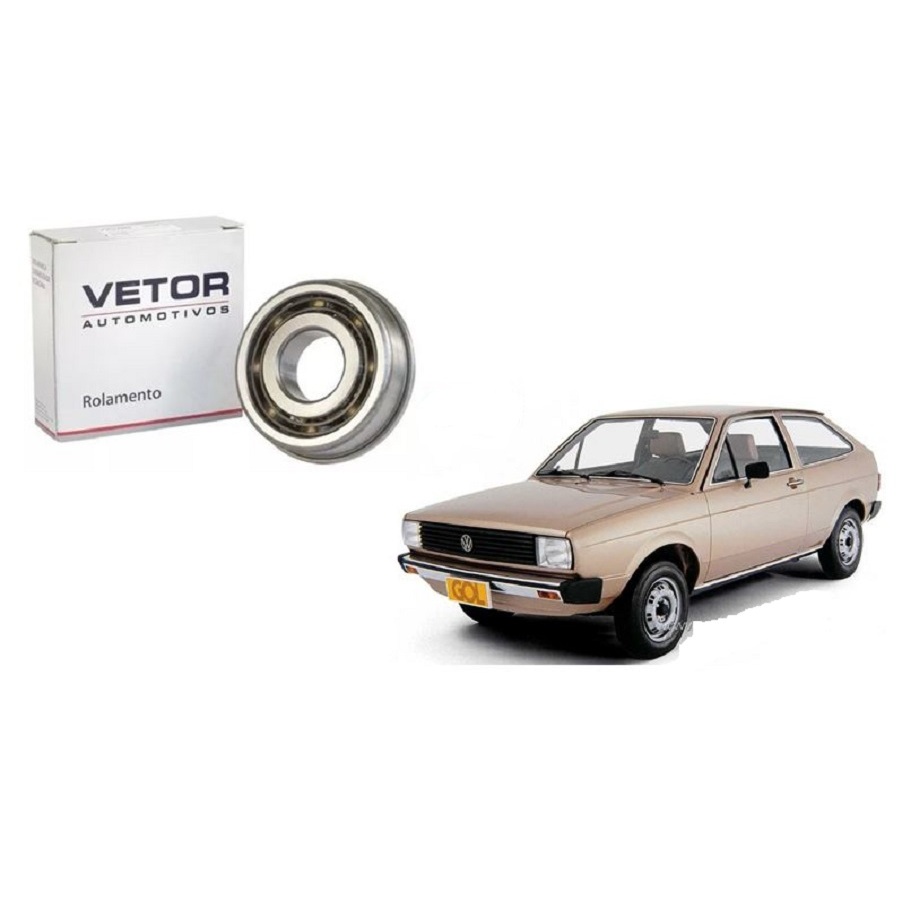 Rolamento Roda de Trem de Câmbio Eixo Primário Vw Gol 80 81 82 83 84 Ar / Kombi a AR ou Agua /  Fusca / Brasília / Karmann Ghia / TL / Variant 1 I 2 II / Gurgel BR-800 Com Aba (N.505916) Caixa de Marcha / Cambio / Semelhante ao Original Vw 0803111231