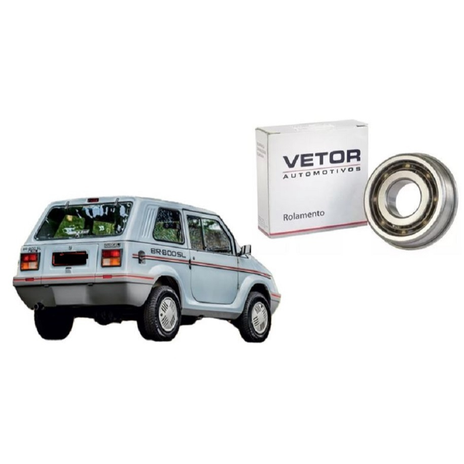 Rolamento Roda de Trem de Câmbio Eixo Primário  Gurgel BR-800 / Vw Kombi a AR ou Agua /  Fusca / Brasília / Gol 80 81 82 83 84 Ar / Karmann Ghia / TL / Variant 1 I 2 II / Com Aba (N.505916) Caixa de Marcha / Cambio / Semelhante ao Original Vw 0803111231