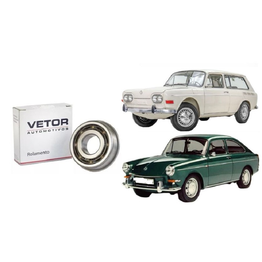Rolamento Roda de Trem de Câmbio Eixo Primário Vw  / Karmann Ghia / TL / Variant 1 I 2 II  /Kombi a AR ou Agua /  Fusca / Brasília / Gol 80 81 82 83 84 Ar / Gurgel BR-800 Com Aba (N.505916) Caixa de Marcha / Cambio / Semelhante ao Original Vw 0803111231