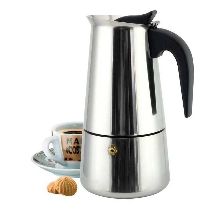 Cafeteira Expresso Italiana Luxo Moka Inox 9 Xicaras Compatível com Fogão de Indução Aprox...