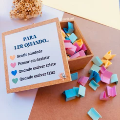 Caixinha "Para Ler Quando..." | Frases Românticas e Motivacionais | Presente Criativo: Casal Amiga Amigo Namorado em MDF
