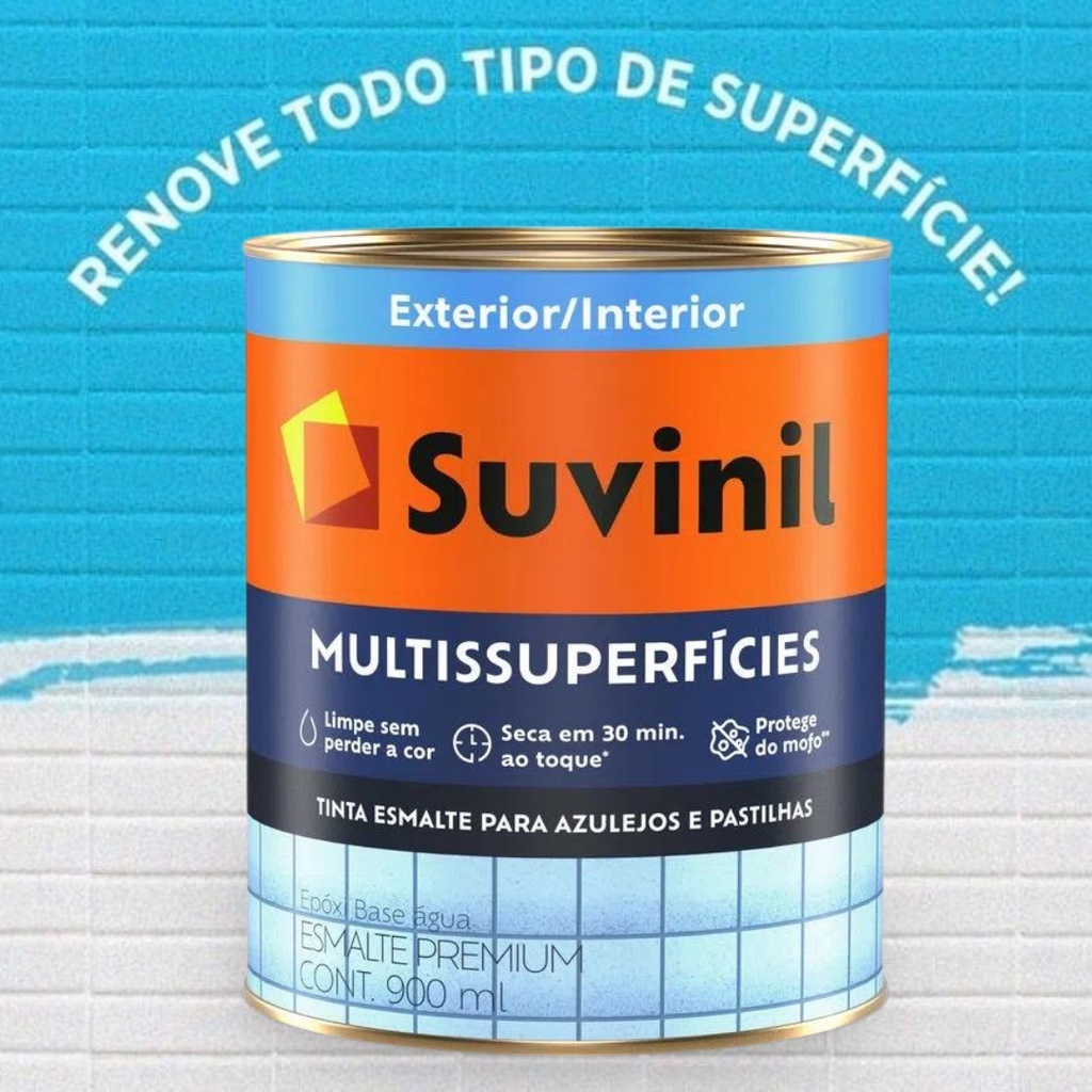 Suvinil tinta epóxi multisuperficie base água,vidro, azulejo, pastilha 900ml Branco