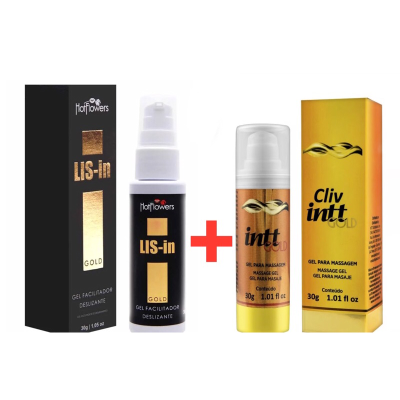 Kit Lis 30g HotFlowers + Cliv Gold 30g Intt Gel Lubrificante Intt - Sex Shop