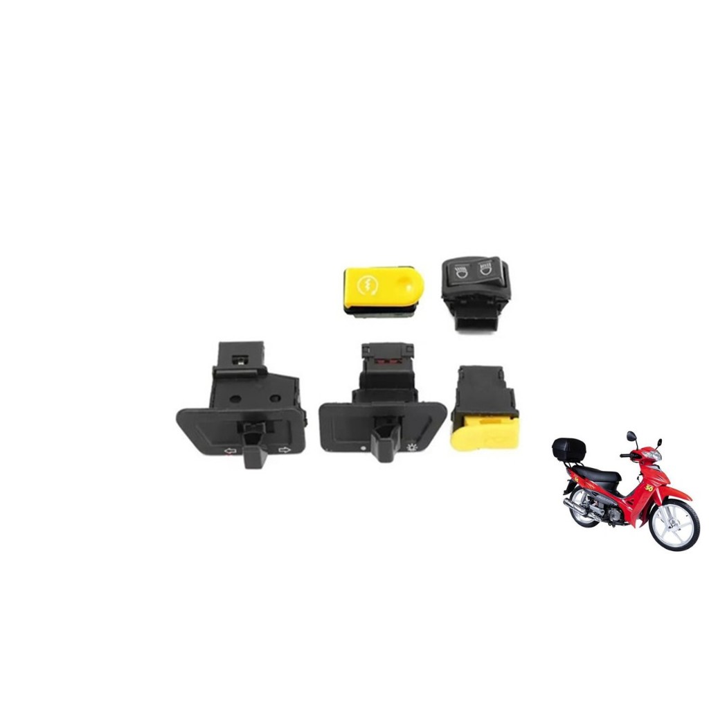Kit Botão Interruptor do Pisca Farol Liga Desliga Alto Baixo Buzina e Partida Dafra Zig 50 100