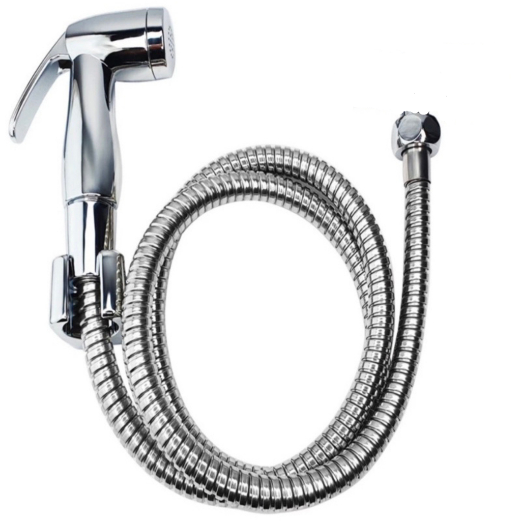 Ducha Higiênica Mangueira Flexível 1,20 Mt Com Gatilho Metal Cromado Sem Registro