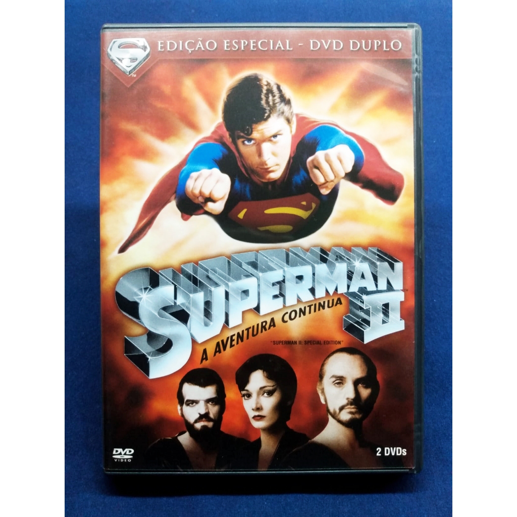 Superman 2 A Aventura Continua DVD Duplo original usado em perfeito estado Warner Home Video Richard Donner