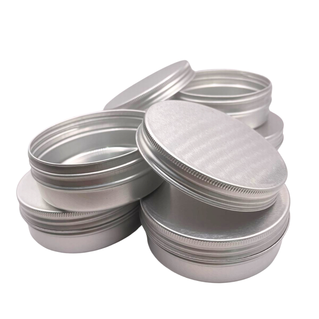 Kit 10 Potes de Alumínio 50g Prata Com Tampa Rosca Pote Para Creme Cosméticos Velas Lembrancinhas