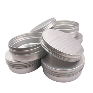 Kit 10 Potes de Alumínio 50g Prata Com Tampa Rosca Pote Para Creme Cosméticos Velas Lembrancinhas