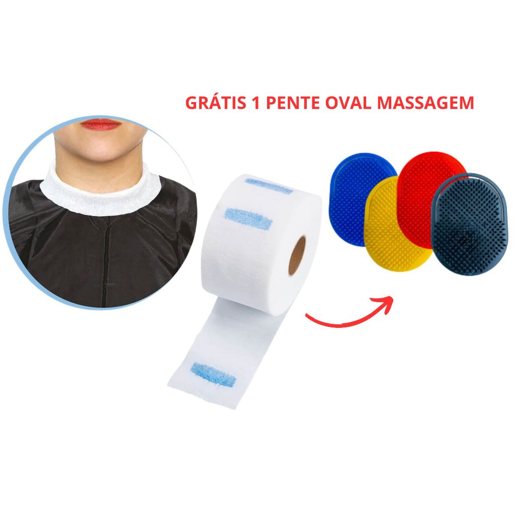 Gola Higiênica Descartável - 1Rolo - 100 Un + 1 Pente Oval Massagem Grátis