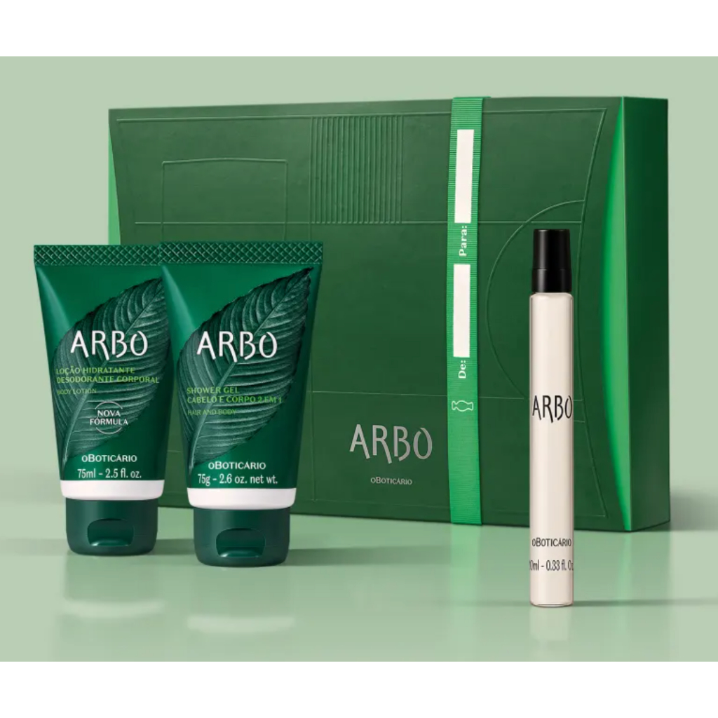 Kit Presente Arbo Desodorante Colonia + Loção Hidratante + Shower Gel + Cx Presente