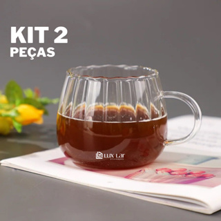 Xícara de Café Chá de Vidro Borossilicato Decorativa 356ml Transparente em Oferta na Shopee