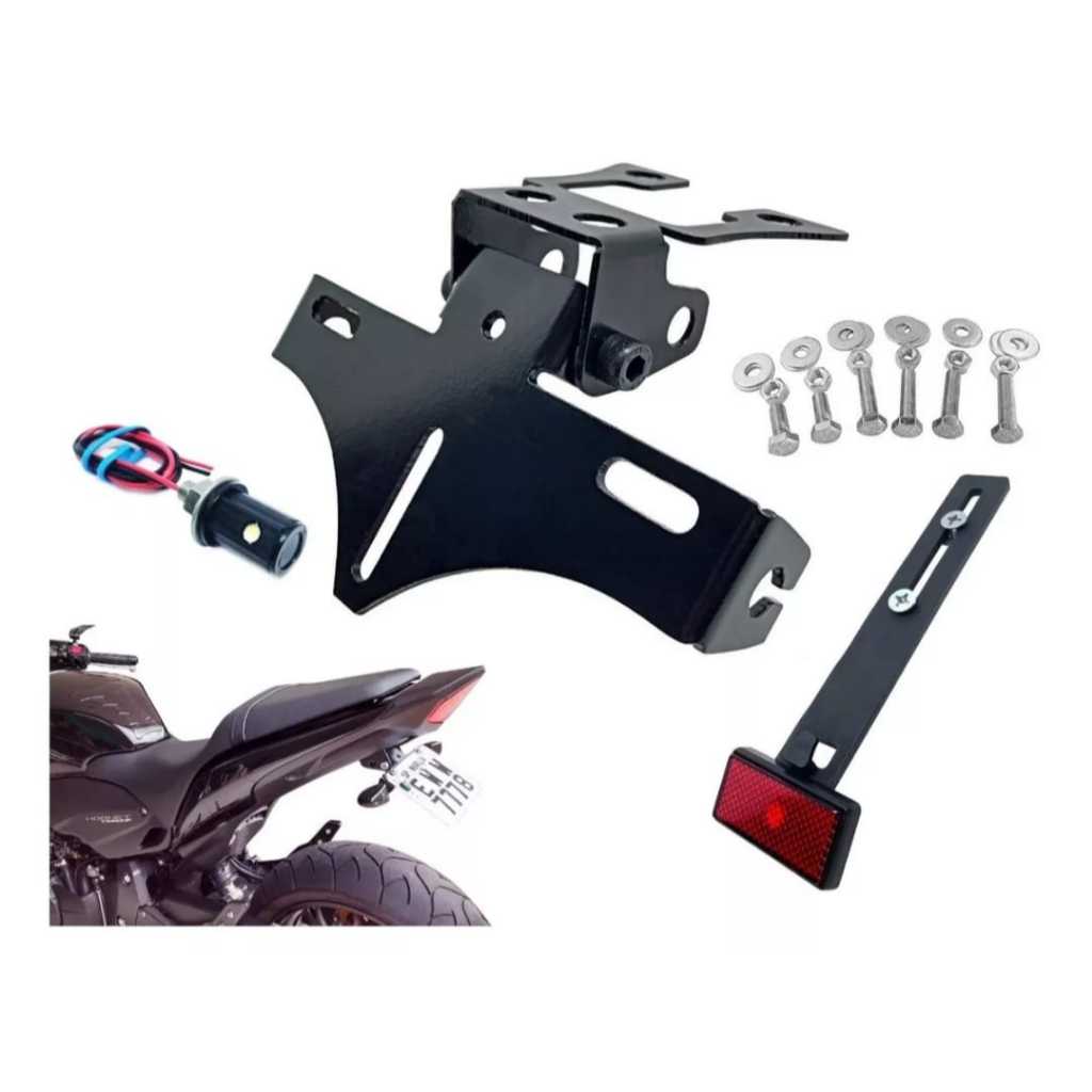 Suporte De Placa Eliminador De Rabeta Articulado Honda Hornet CB1000 CB600F Setas Universal