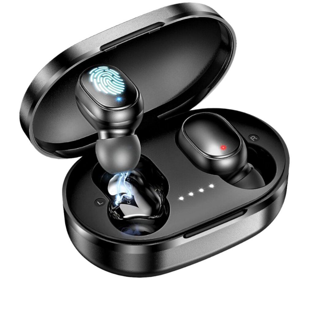 Fone De Ouvido Bluetooth 5.3 Sem Fio Fone Tws Duplo Com Microfone Luz Led Preto 5.0 em Oferta na Shopee