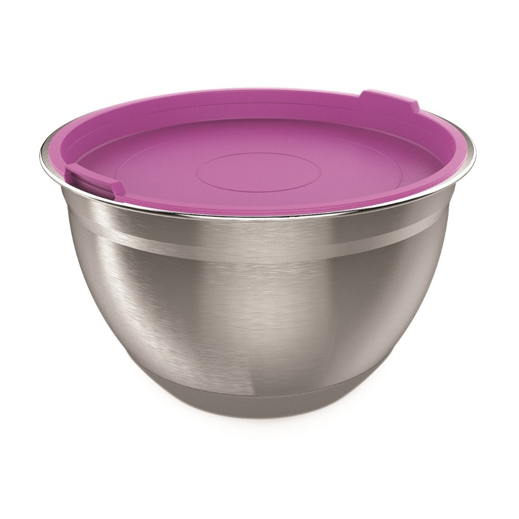 Tigela bowl em inox com base de silicone e tampa 24 Cm 3,8 litros antiderrapante em Oferta na Shopee