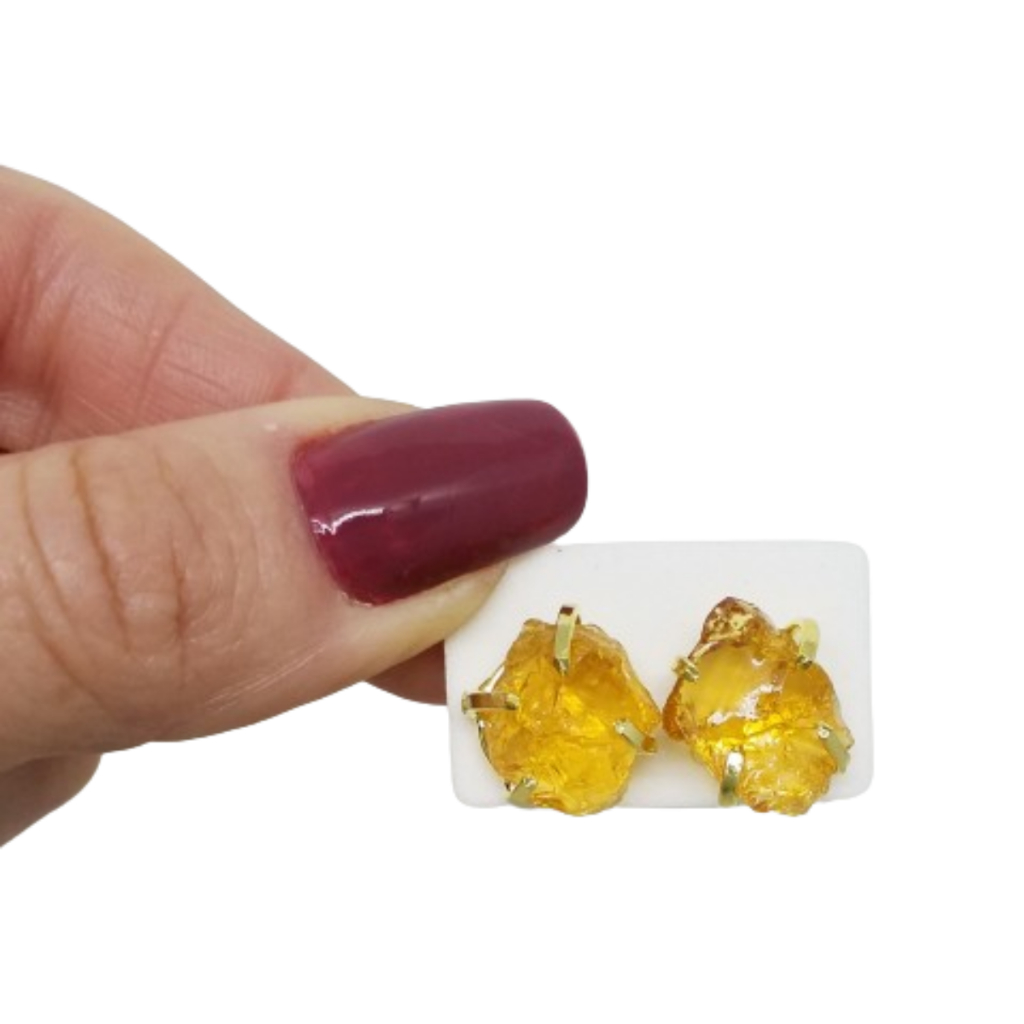 Brinco Pedra Natural Citrino: Onde Comprar | BuscaProdutos