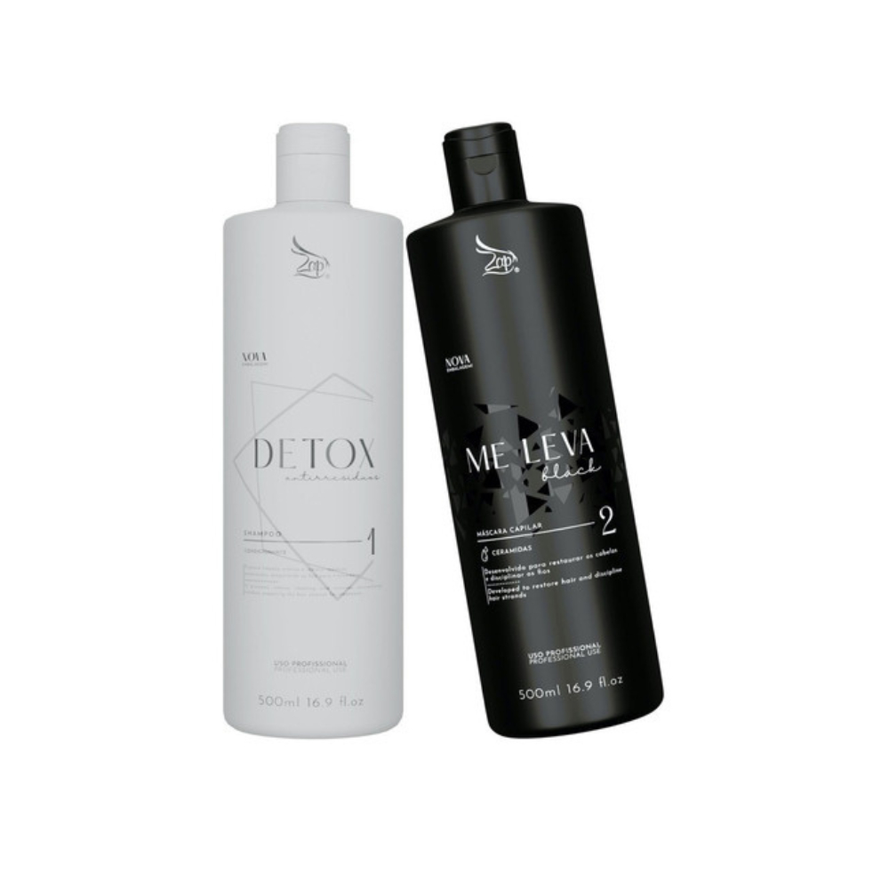 Kit Zap Me Leva Black + Shampoo Detox 500ml