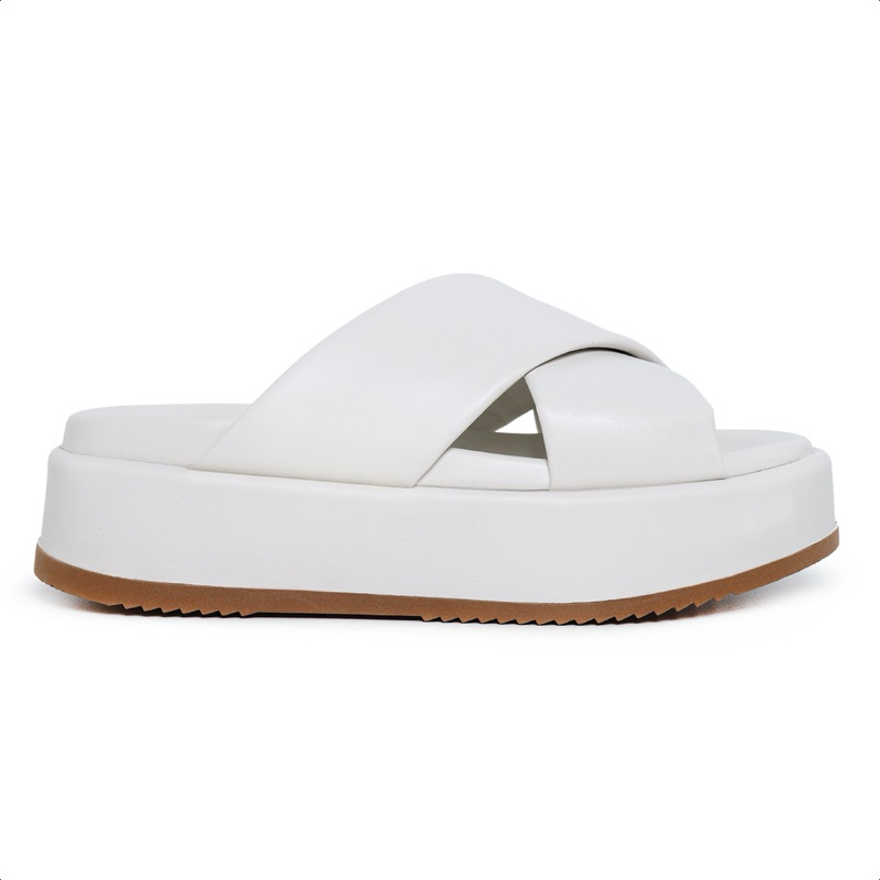 Sandália Plataforma Feminino Flatform Confortável com Tiras em X | Tendência Moda Verão 2024