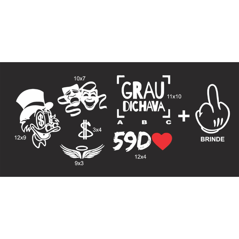 Adesivos para motos carros e bicicletas -Tio patinhas, chora agora ri depois, grau fichava, 59d, cifrão, asas, dedo meio