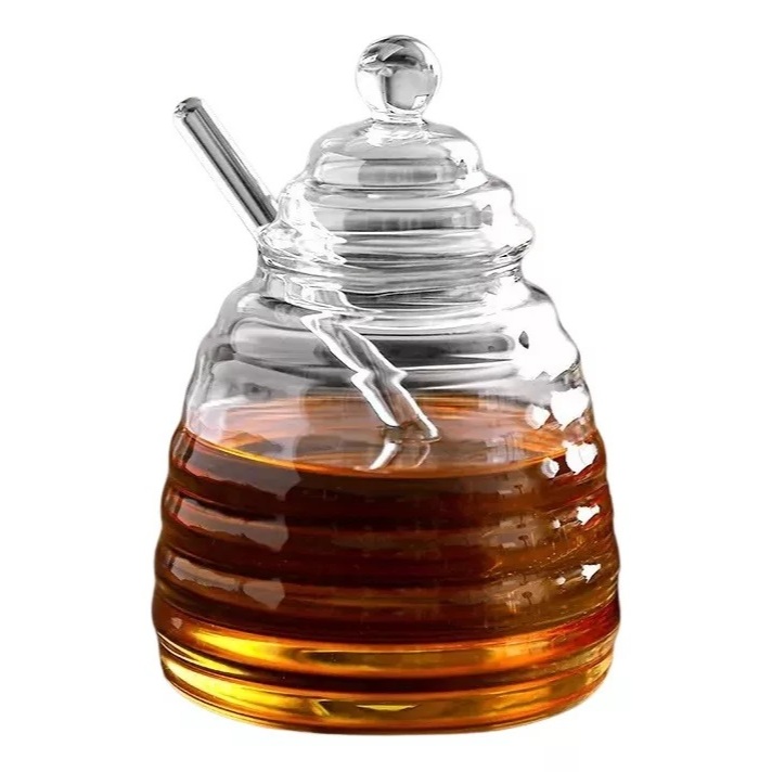 Meleira Transparente 550ml De Armazenamento De Geleia E Mel