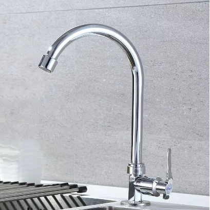 Torneira metálica de para cozinha montada na parede, pia com bico flexível em Oferta na Shopee