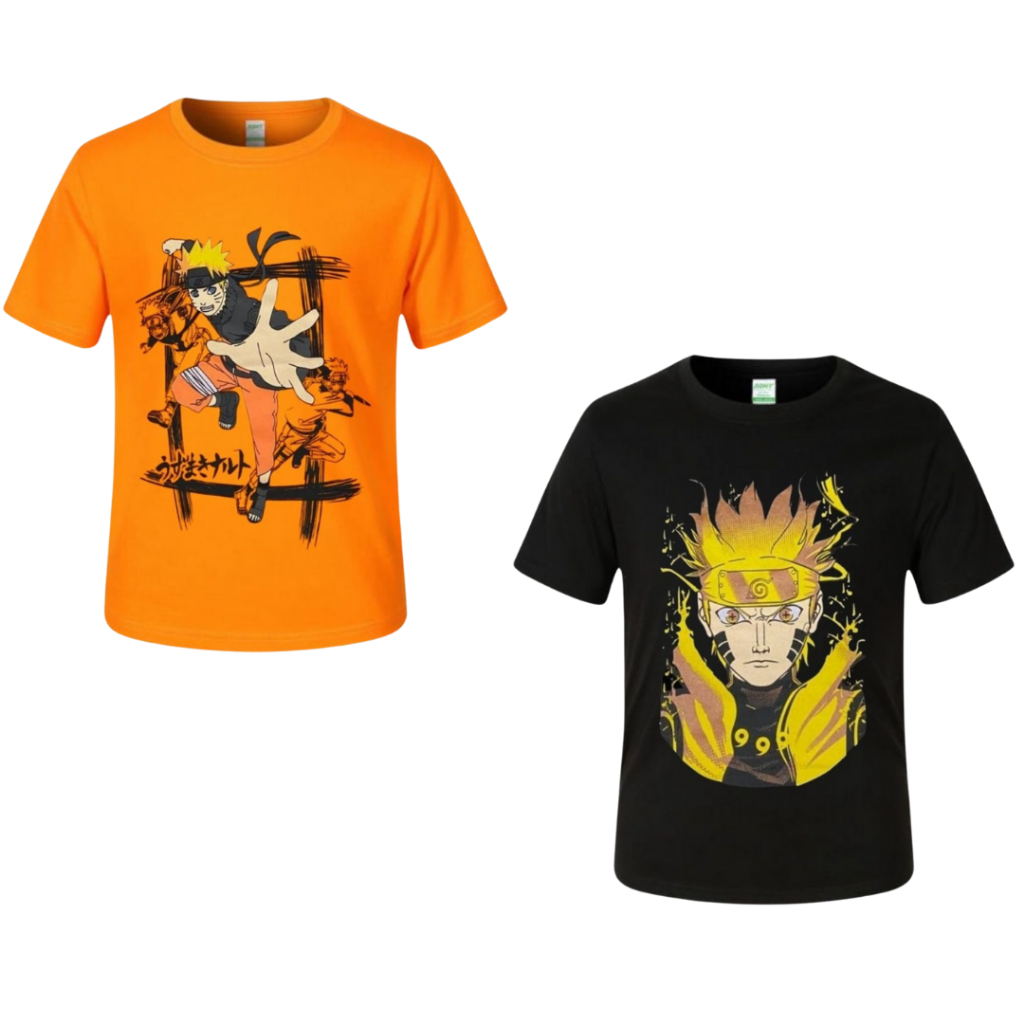 Naruto - CAMISETA Fantasia Infantil Personagens Meninos Naruto Hulk Homem Aranha Bolofofos Marwel