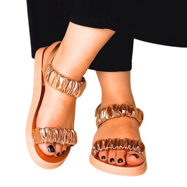 Sandália Feminina Lumiss Papete Confortável Birken Macia Rasteira Flatform Blogueira Rasteirinha