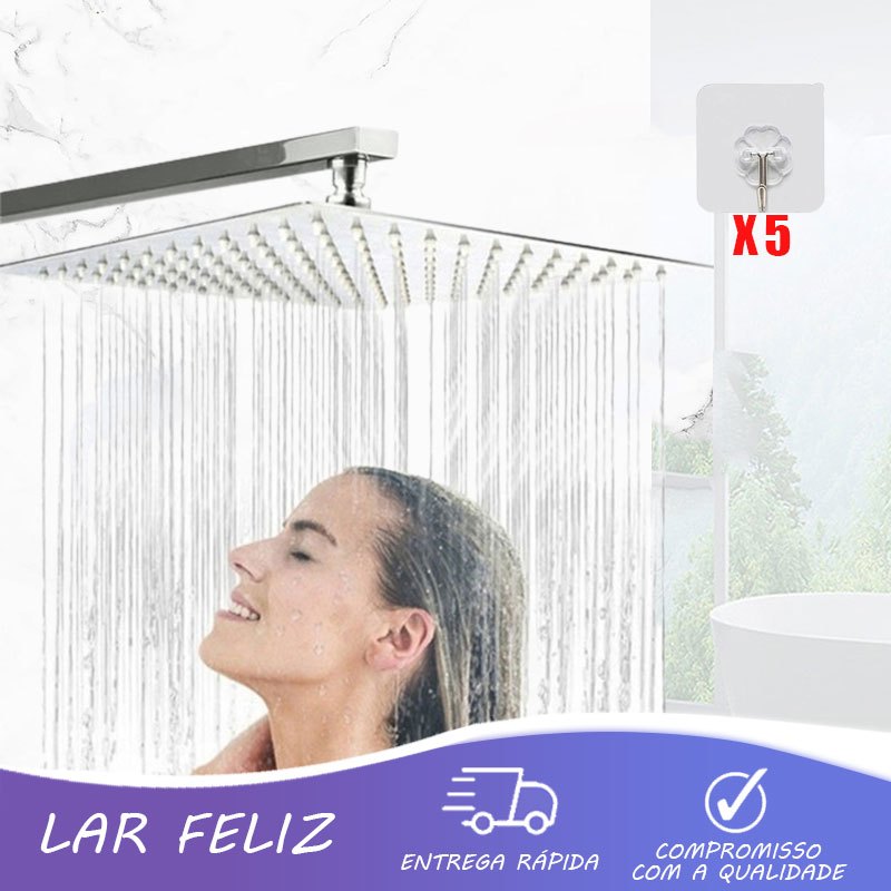 Chuveiro Ducha Quadrado Reto Banheiro Piscina Area Externa