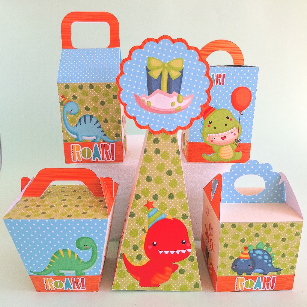 Personalizados Dinossauro - PEGUE E MONTE - kit festa - lembrancinhas - aniversário - caixinhas