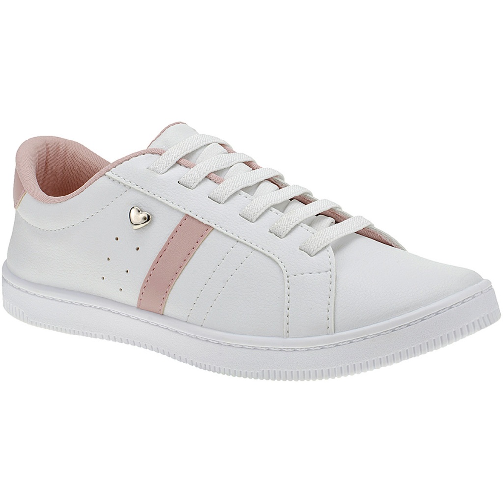 Tênis Calce Fácil Feminino Branco Cadarço Elástico Casual Leve e Confortável 28-040 - Women Shoes