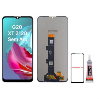 Tela Frontal Completo Touch Display Moto G20 Sem Aro E Com Aro Xt2128-1Pronta Entraga + Pelicula + Cola 15ml em Oferta na Shopee
