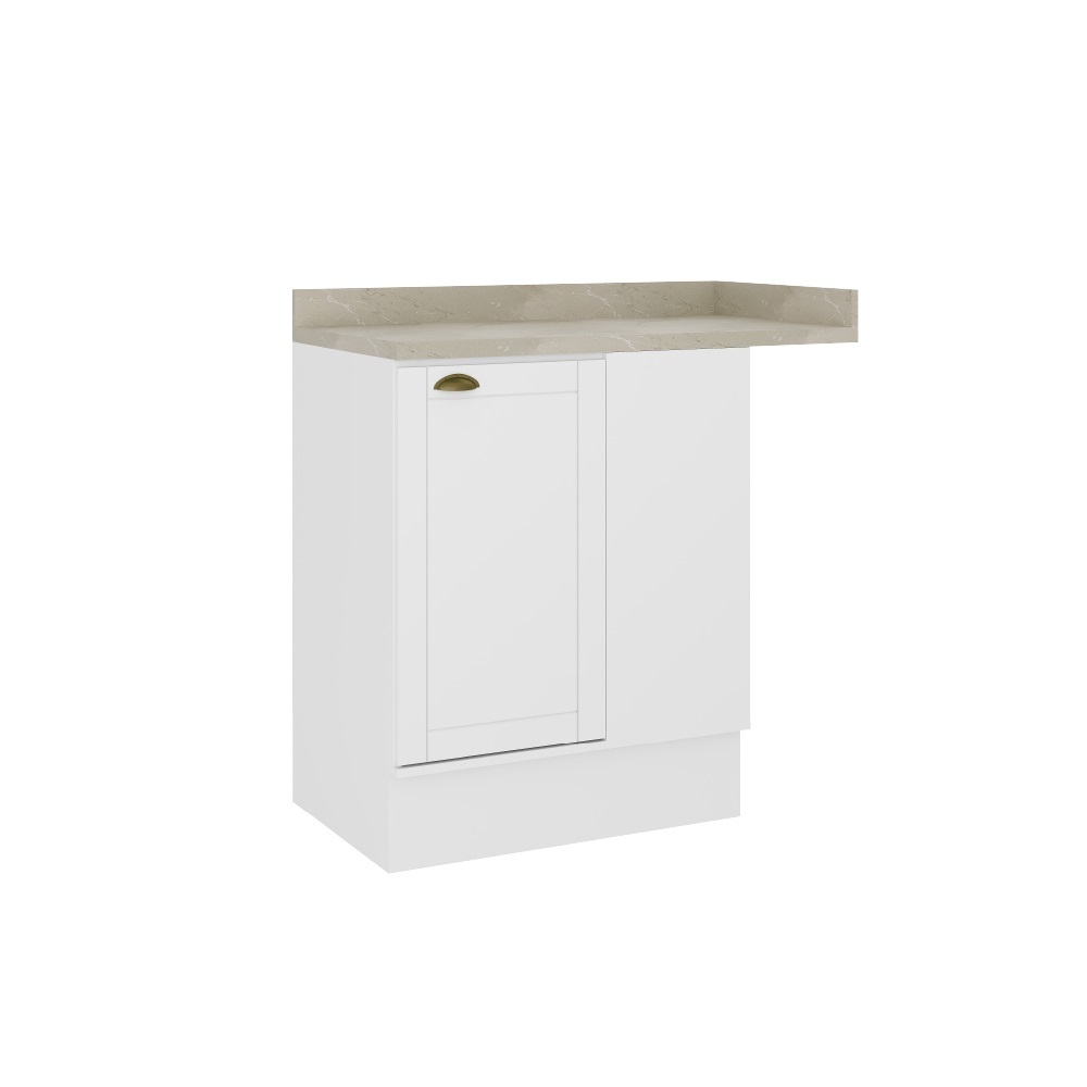 Balcão de Canto MDF Milla 1 Porta Branco 94cm Carraro em Oferta na Shopee