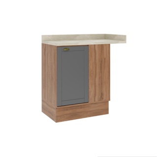 Balcão de Canto Milla 1 Porta Nog/Cinza 94cm Carraro em Oferta na Shopee