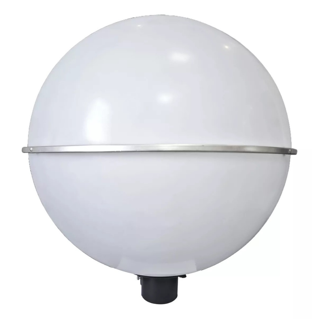 Globo 500mm Polietileno Leitoso Cinta Central Base Polímero E-27