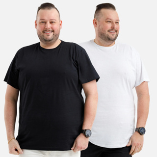 KIT 2 Camiseta Plus Size Masculina Lisa Básica Grande G1 ao G5 em Oferta na Shopee