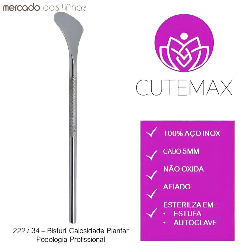 Espátula Calosidade Plantar Ref 222  Inox Profissional Pedicure Podologia Original