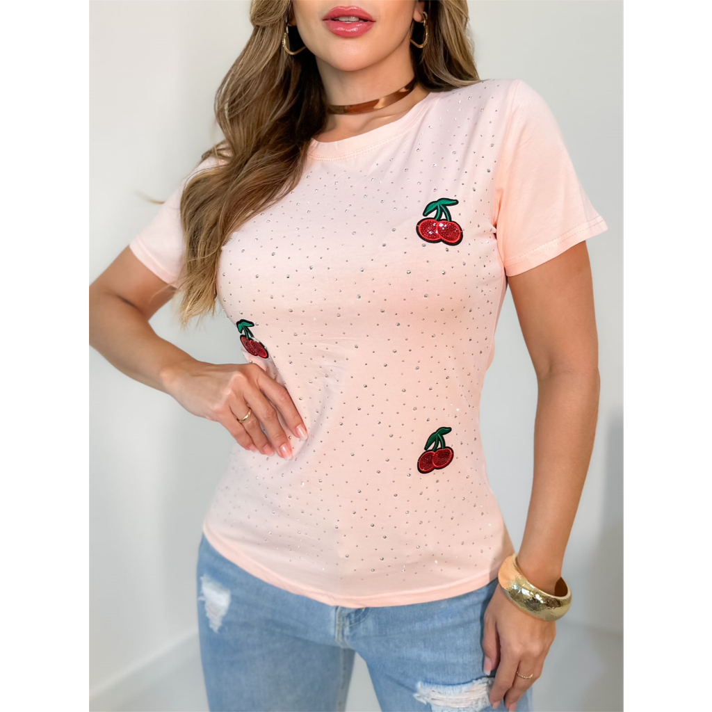 Blusa Feminina Cropped T-Shirt Algodão Moda Verão /3RD SD1252 em Oferta na Shopee
