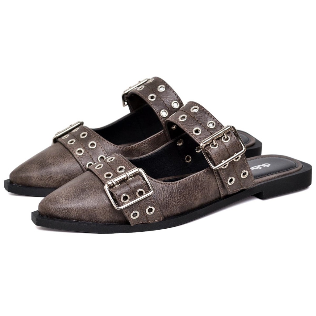 Sapato Mule Dubuy Feminino Slingback Detalhada Cinza Original Majo 1304DB em Oferta na Shopee