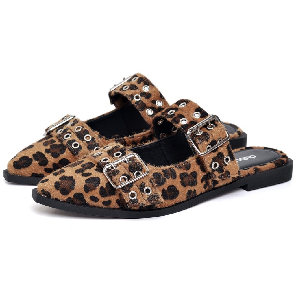Sapato Feminino Dubuy Slingback Animal Print Mule Com Detalhes Majo 1304DB em Oferta na Shopee