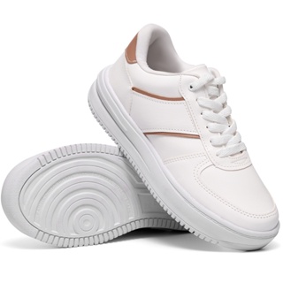 Tênis Feminino Lumiss Flatform Blogueira Casual Confortável Branco em Oferta na Shopee