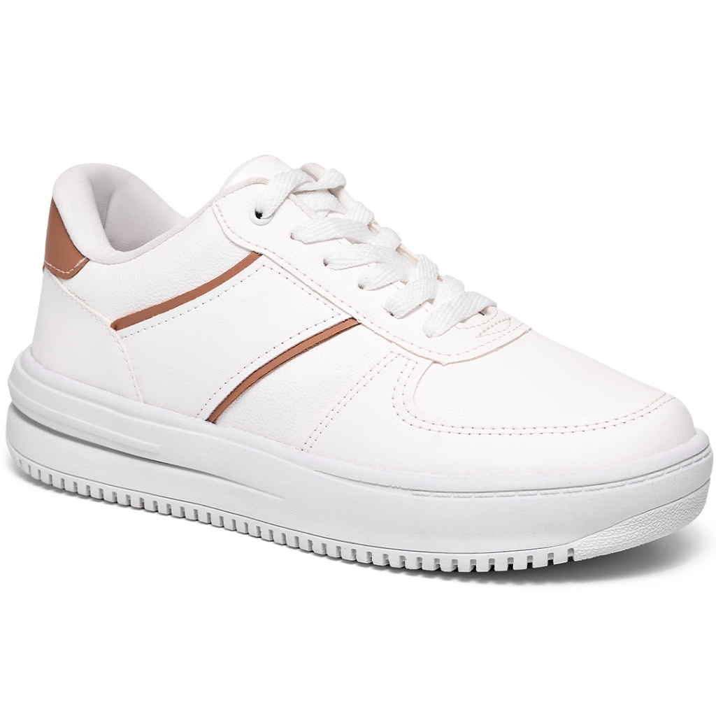 Tênis Feminino Lumiss Confortável Casual Flatform Blogueira Branco em Oferta na Shopee